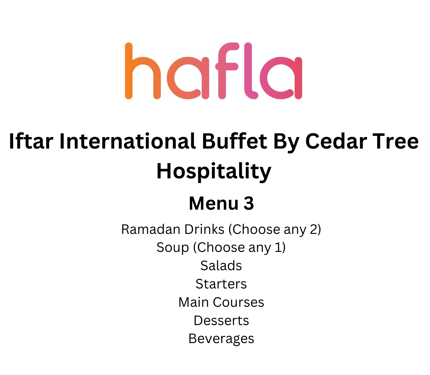 Iftar International Buffet By Cedar Tree Hospitality
