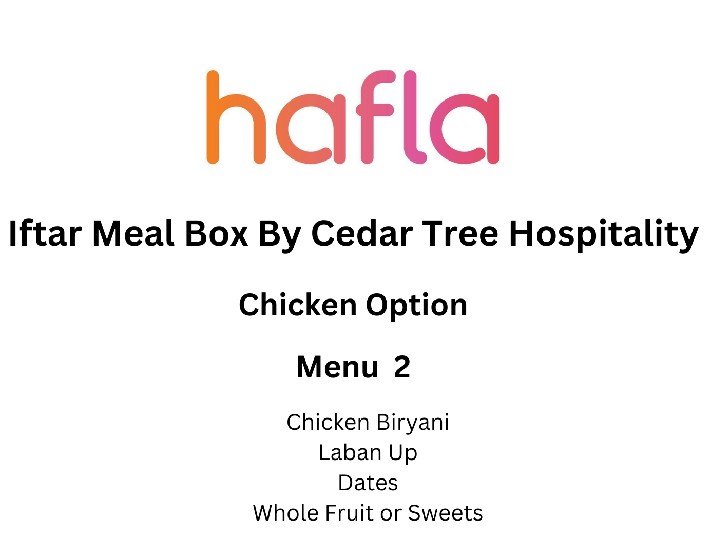 Iftar Meal Box By Cedar Tree Hospitality
