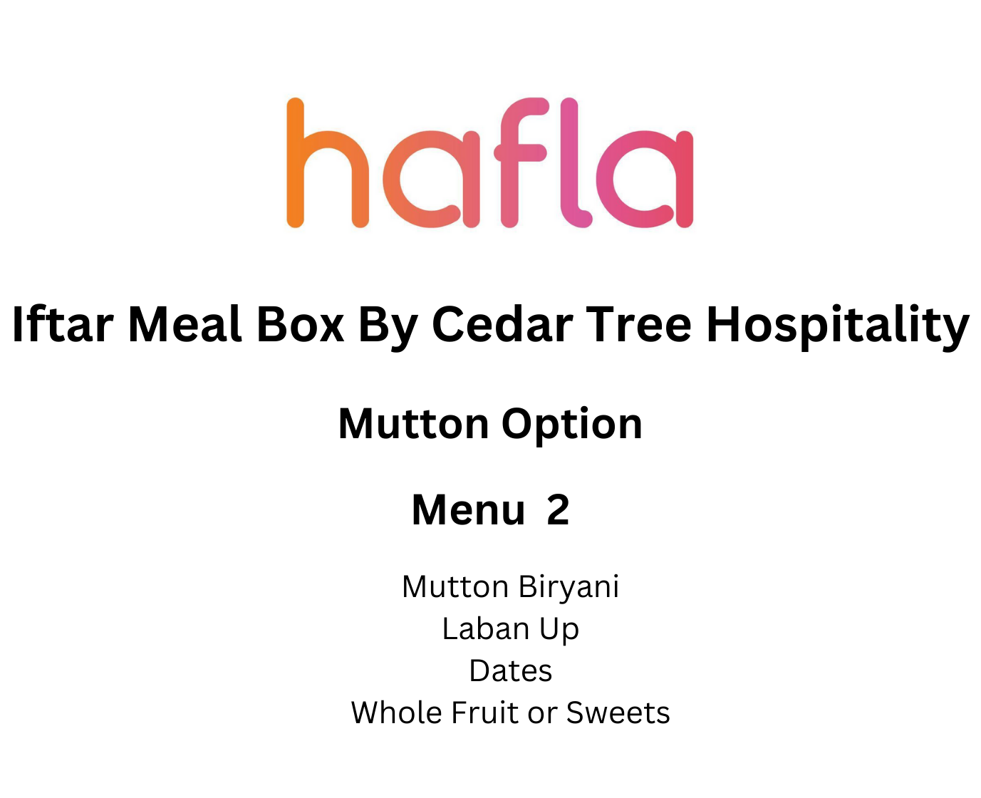 Iftar Meal Box By Cedar Tree Hospitality