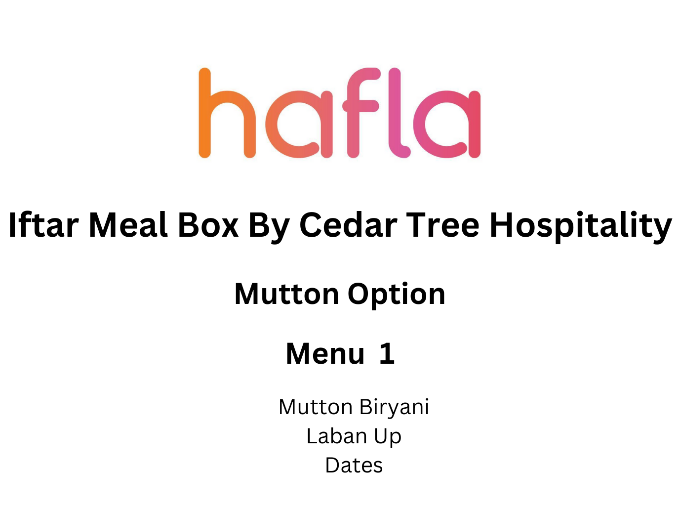 Iftar Meal Box By Cedar Tree Hospitality