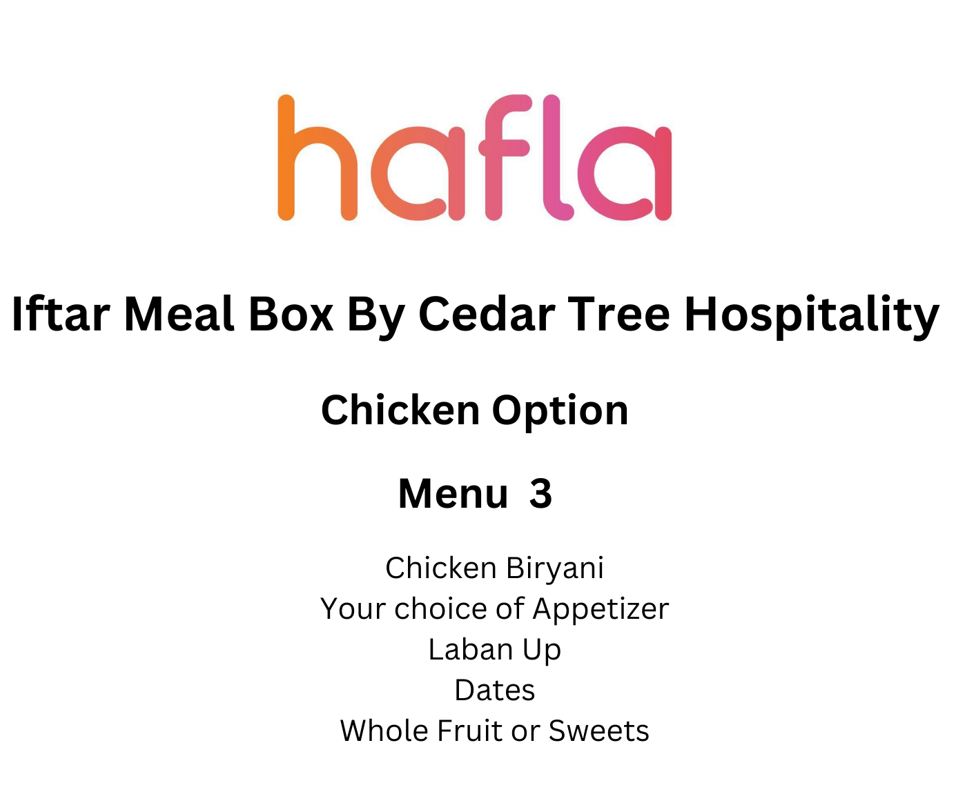 Iftar Meal Box By Cedar Tree Hospitality