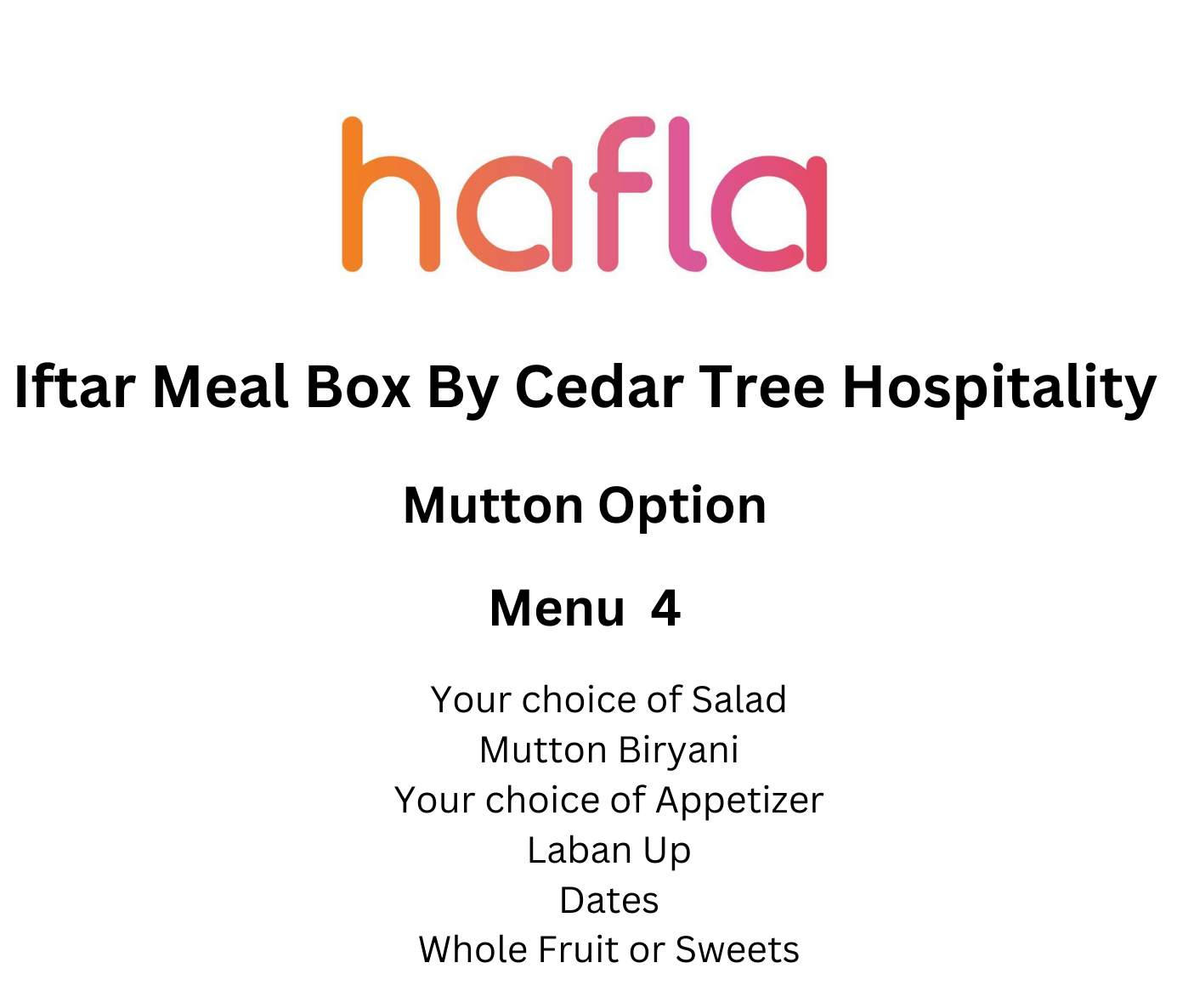 Iftar Meal Box By Cedar Tree Hospitality