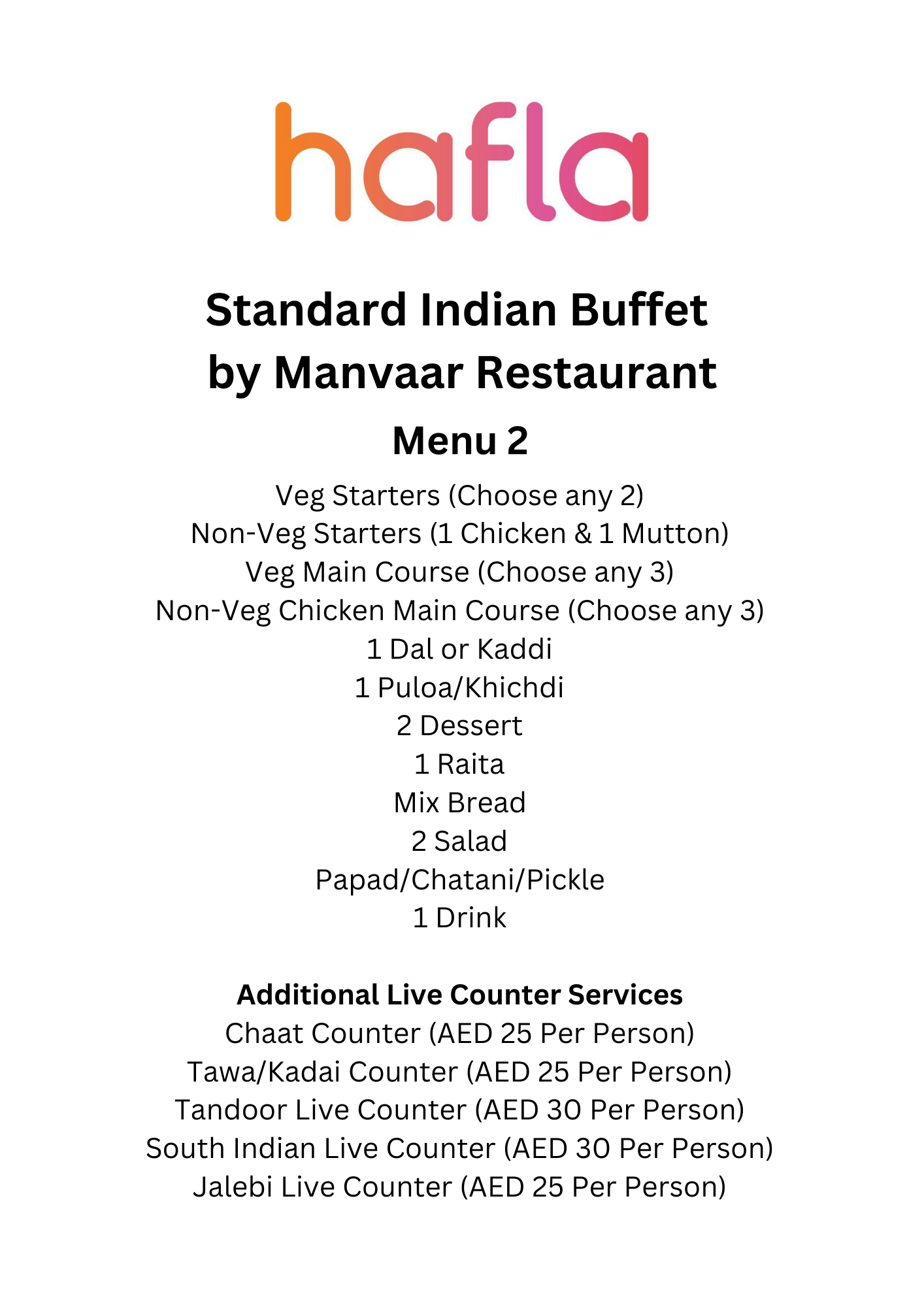 Standard Indian Buffet by Manvaar Restaurant