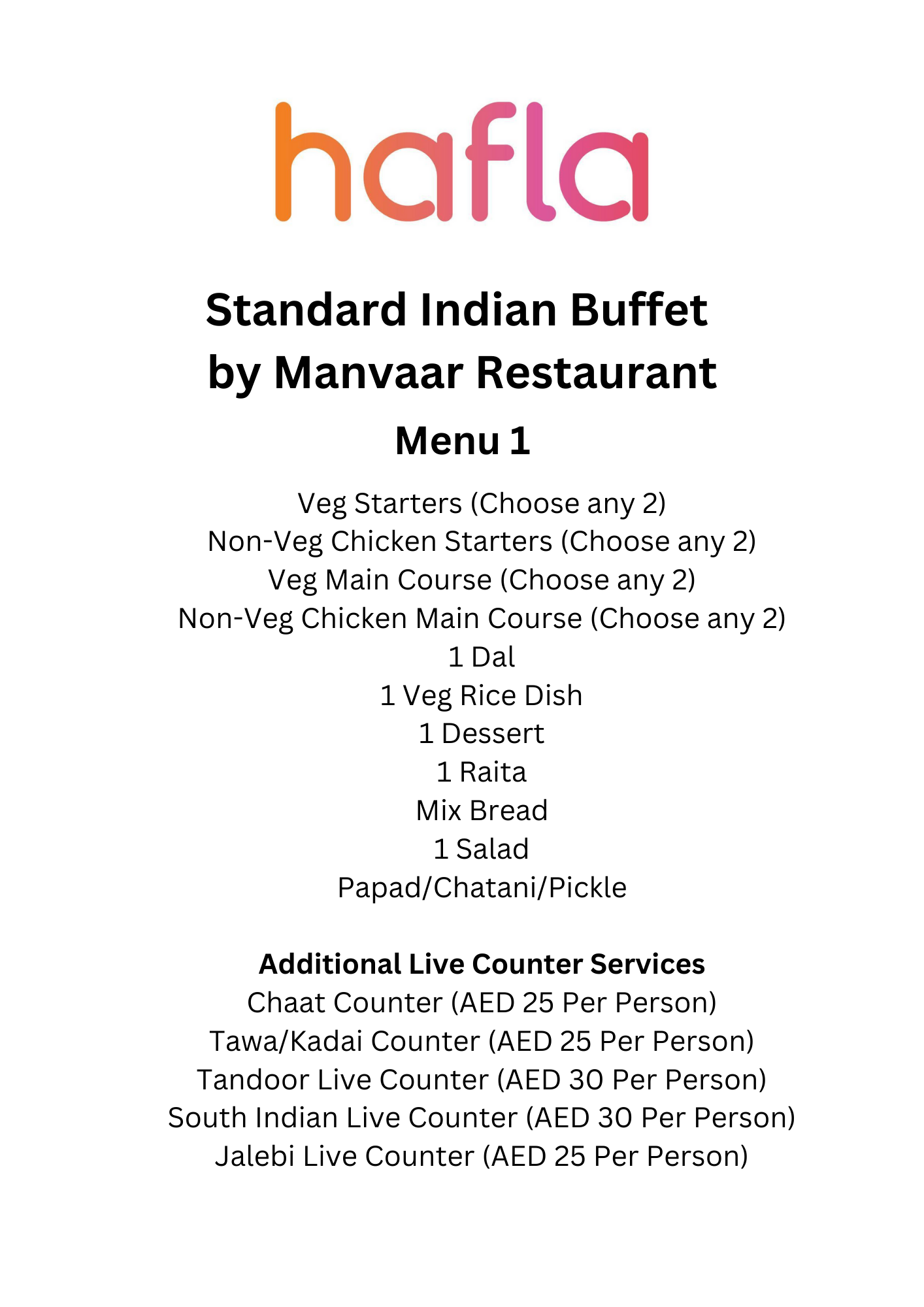 Standard Indian Buffet by Manvaar Restaurant