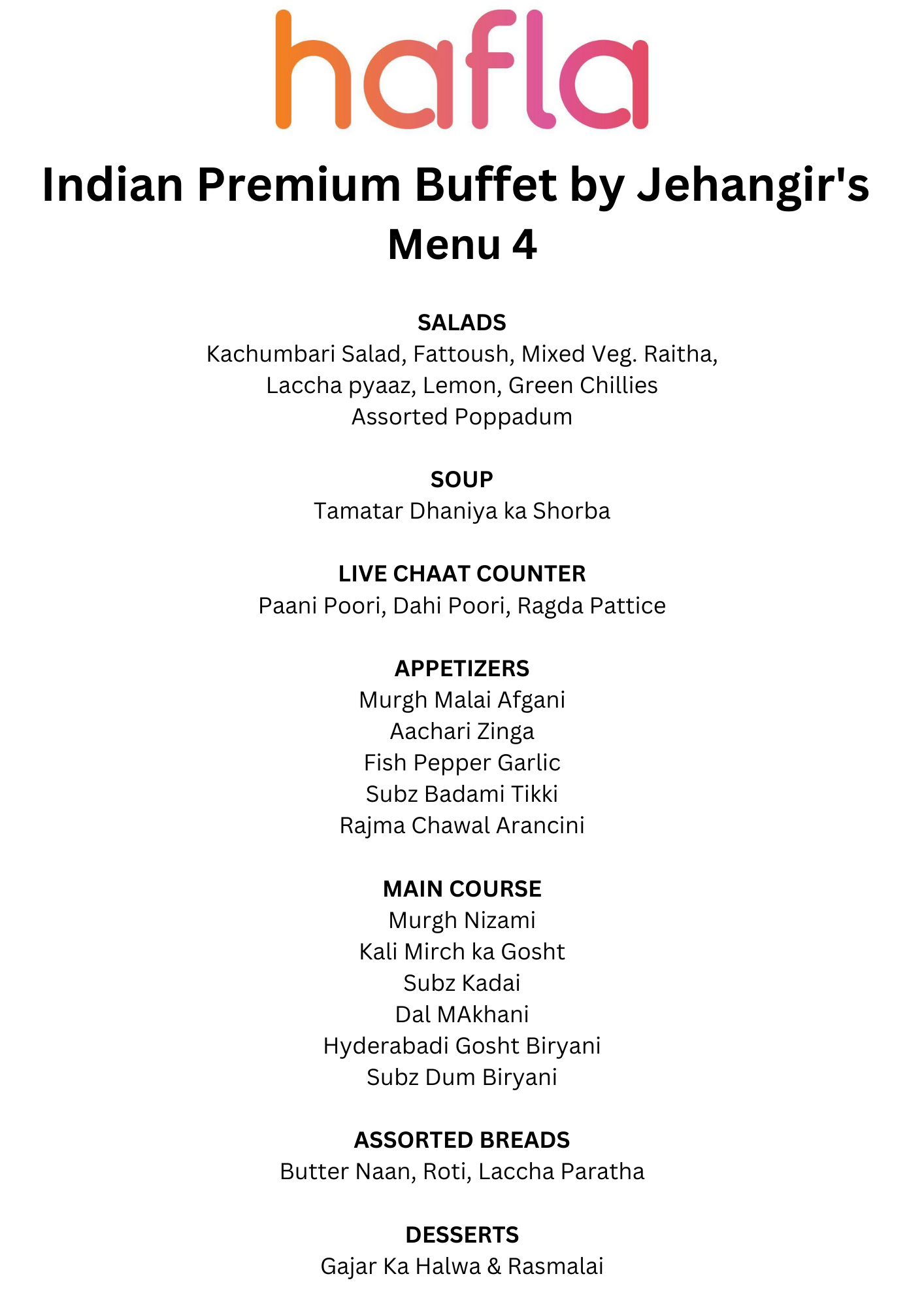 Indian Premium Buffet by Jehangir's