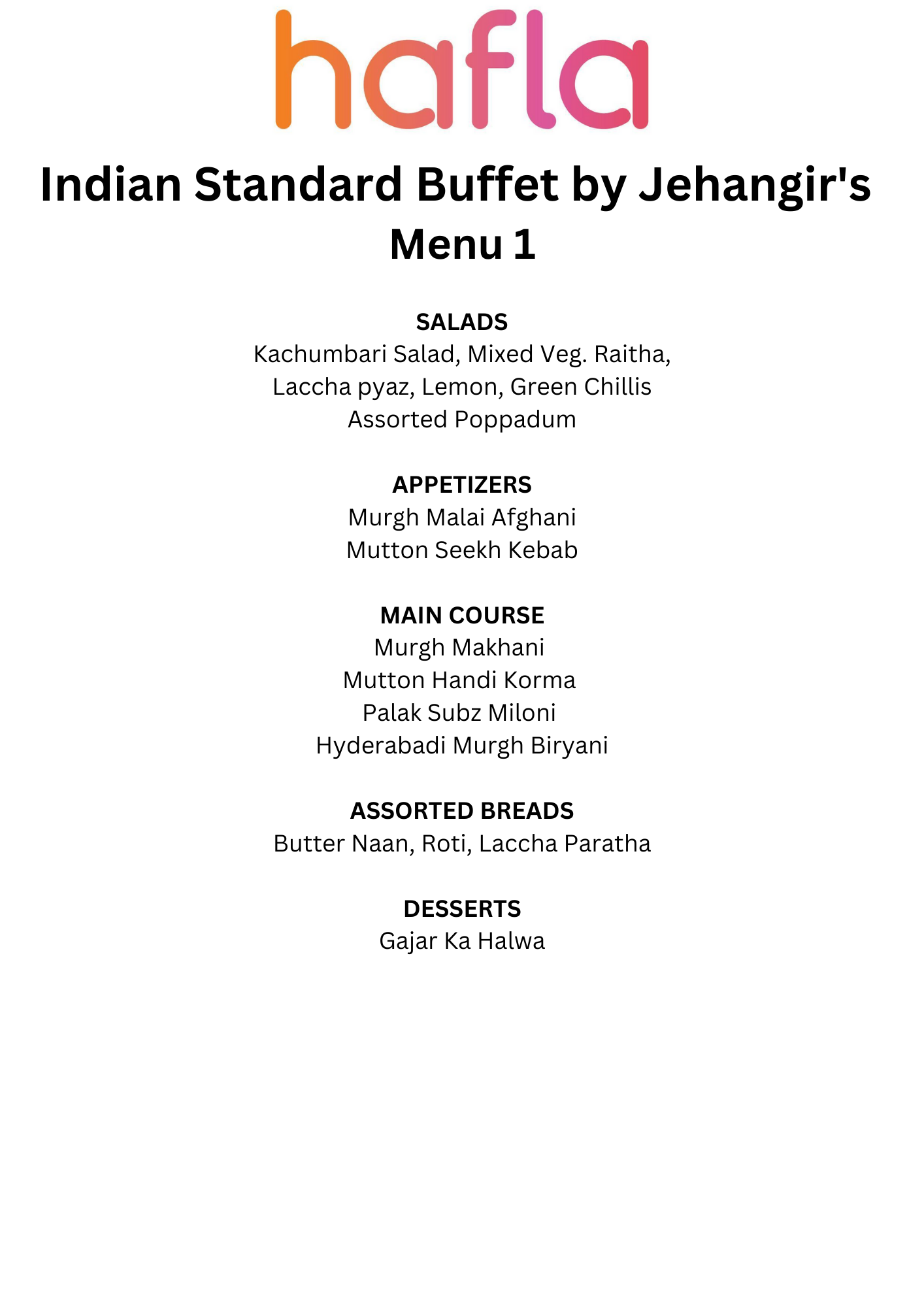 Indian Standard Buffet by Jehangir's