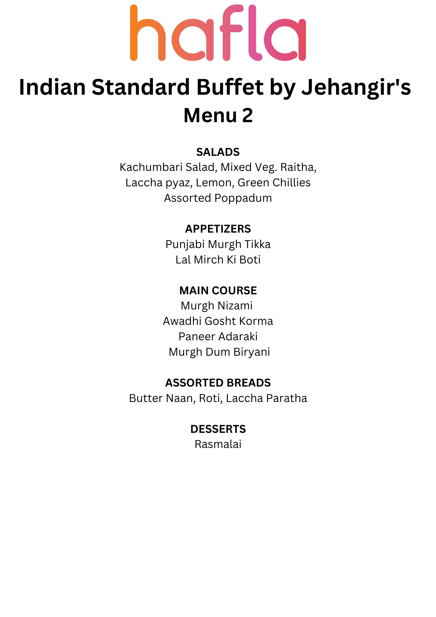 Indian Standard Buffet by Jehangir's