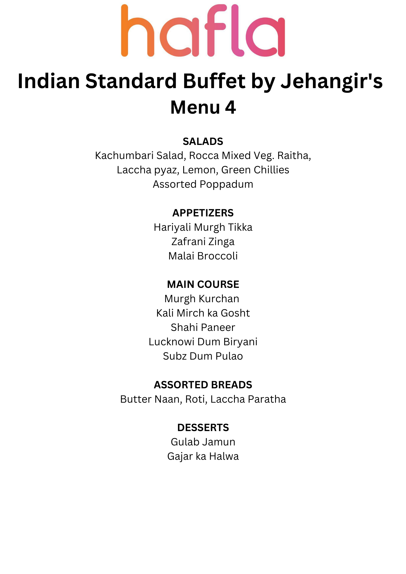 Indian Standard Buffet by Jehangir's