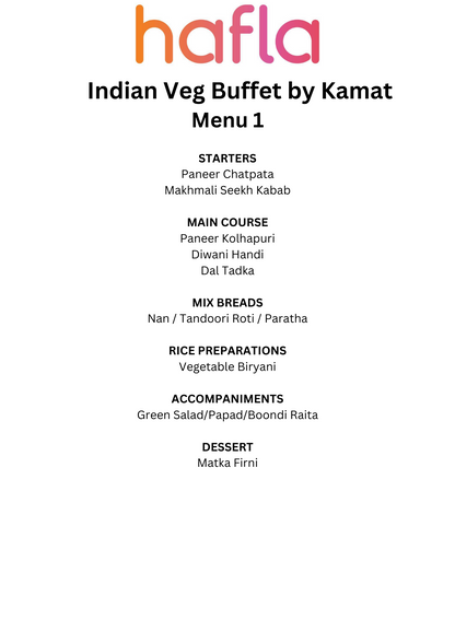 Indian Veg Buffet by Kamat