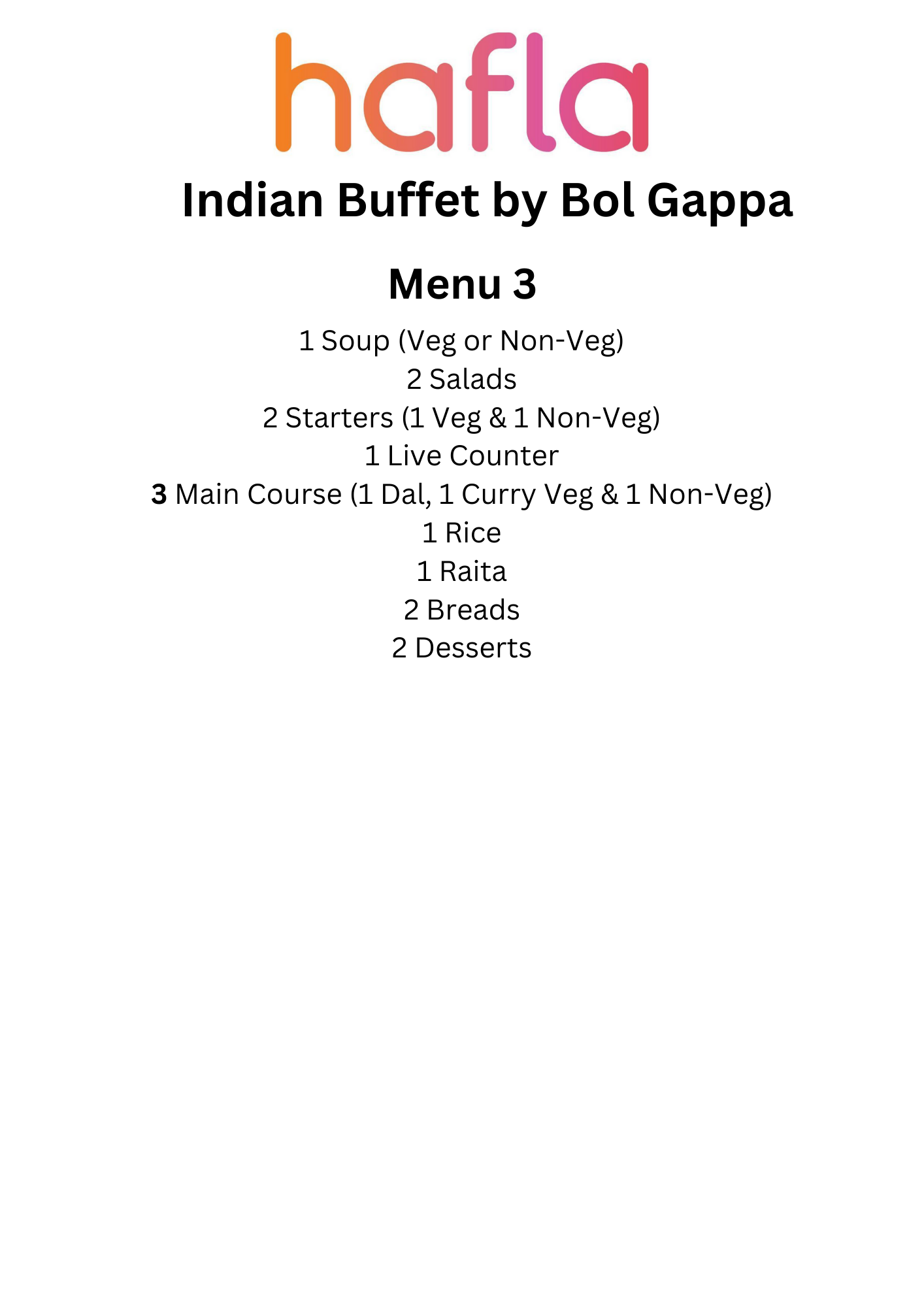 Indian Buffet by Bol Gappa