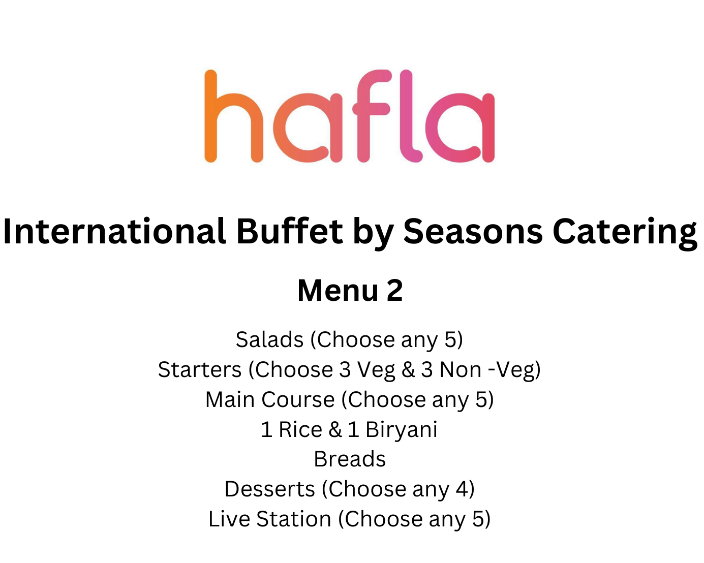 International Buffet by Seasons Catering