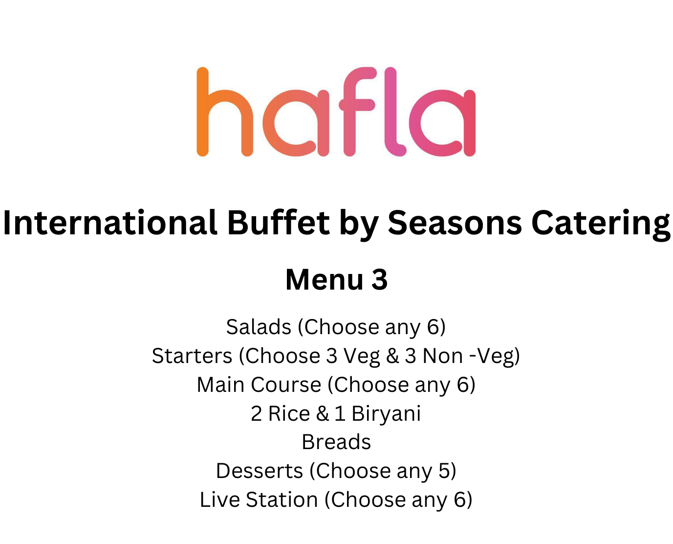 International Buffet by Seasons Catering