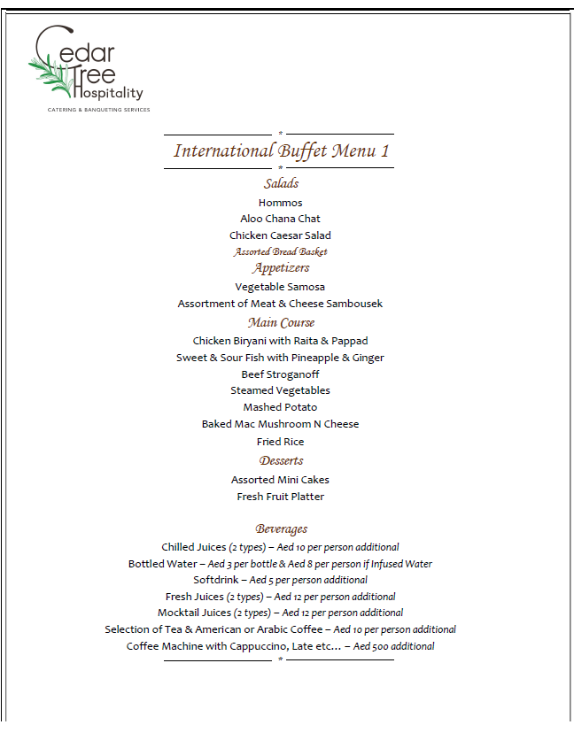 International Buffet by Cedar Tree Hospitality