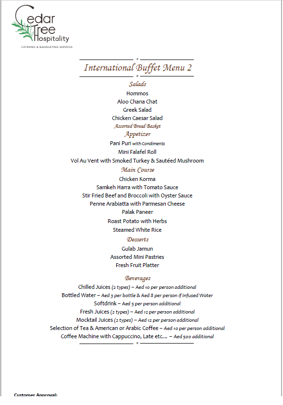 International Buffet by Cedar Tree Hospitality