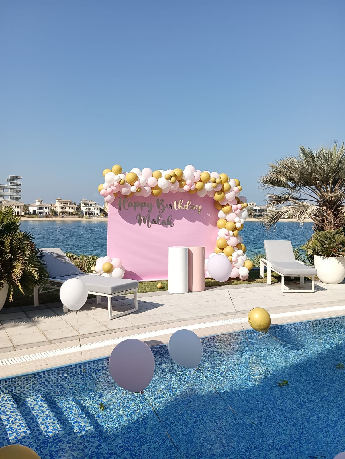 Malak Pool Birthday Decor