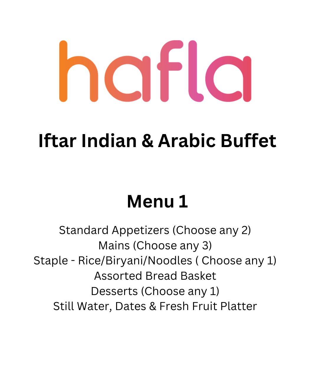 Iftar Indian and Arabic Buffet
