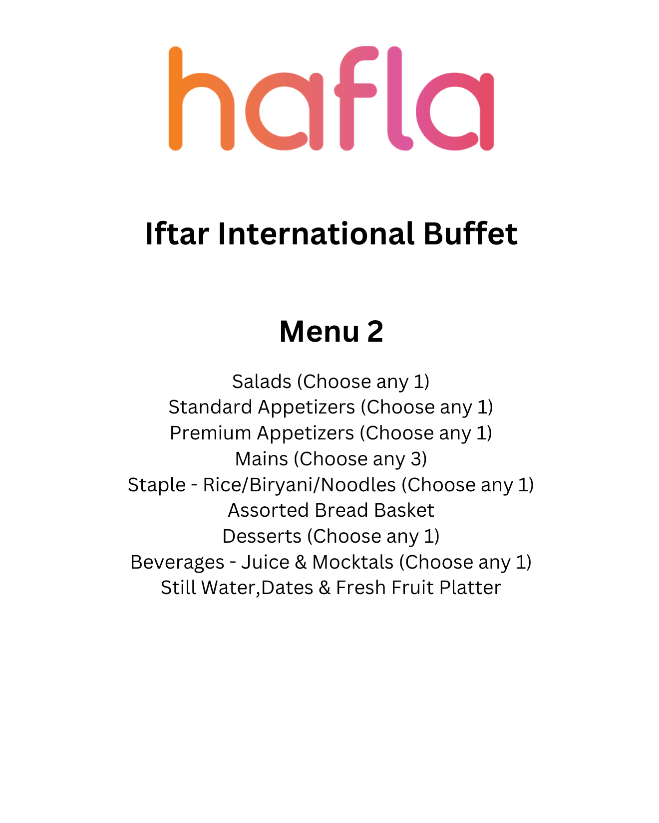 Iftar International Buffet
