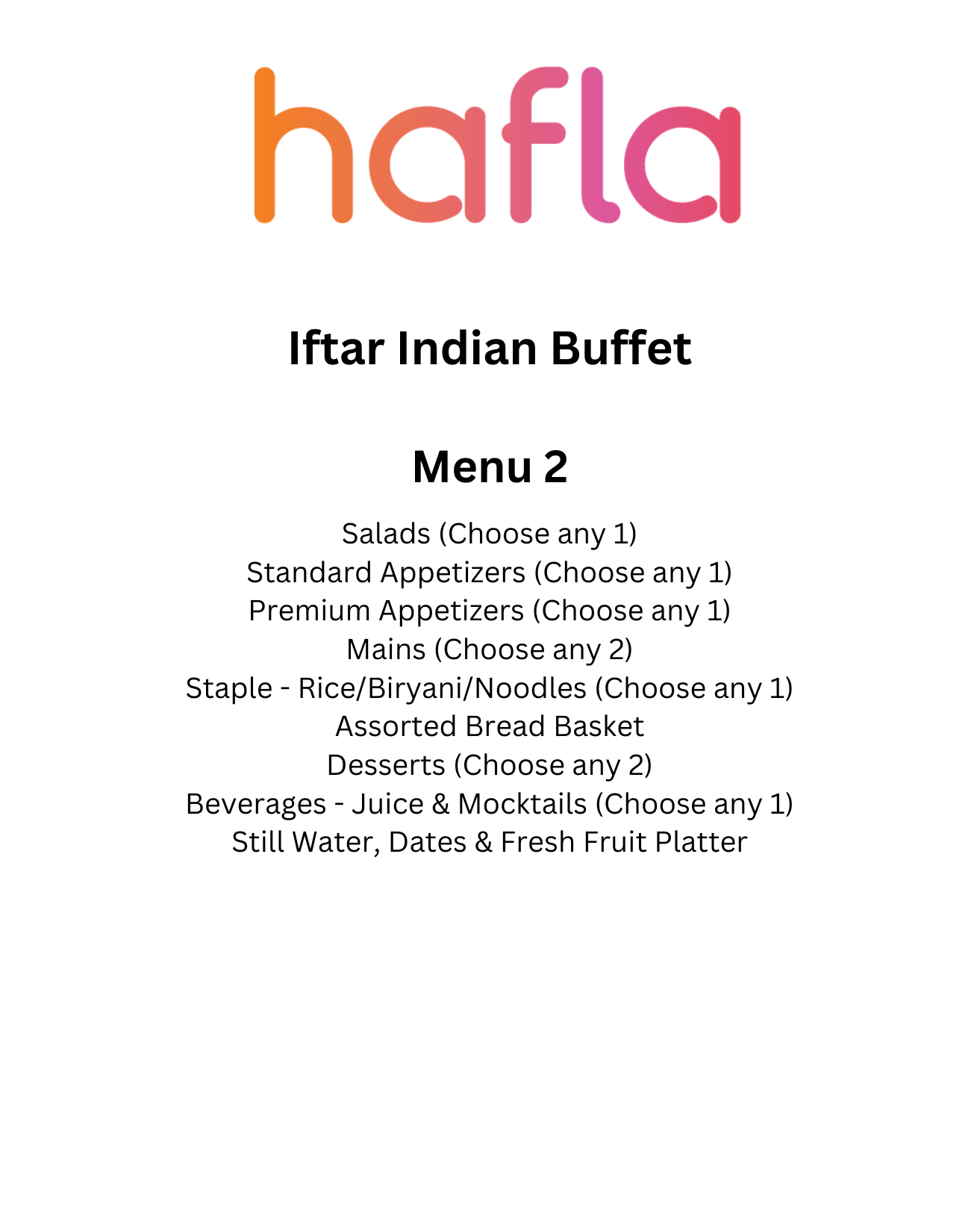 Iftar Indian Buffet
