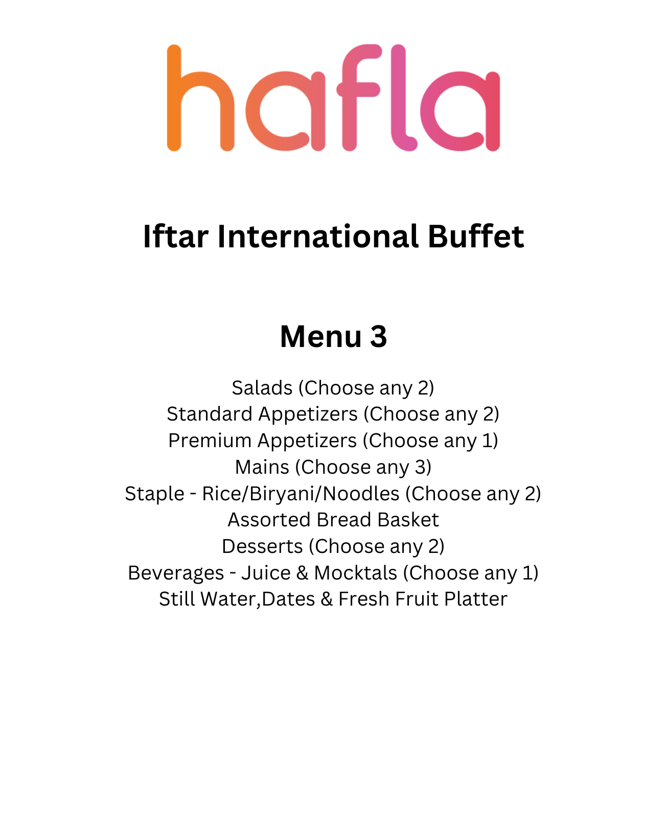 Iftar International Buffet