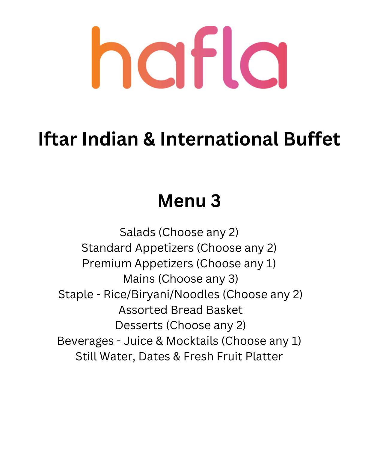 Iftar Indian and International Buffet