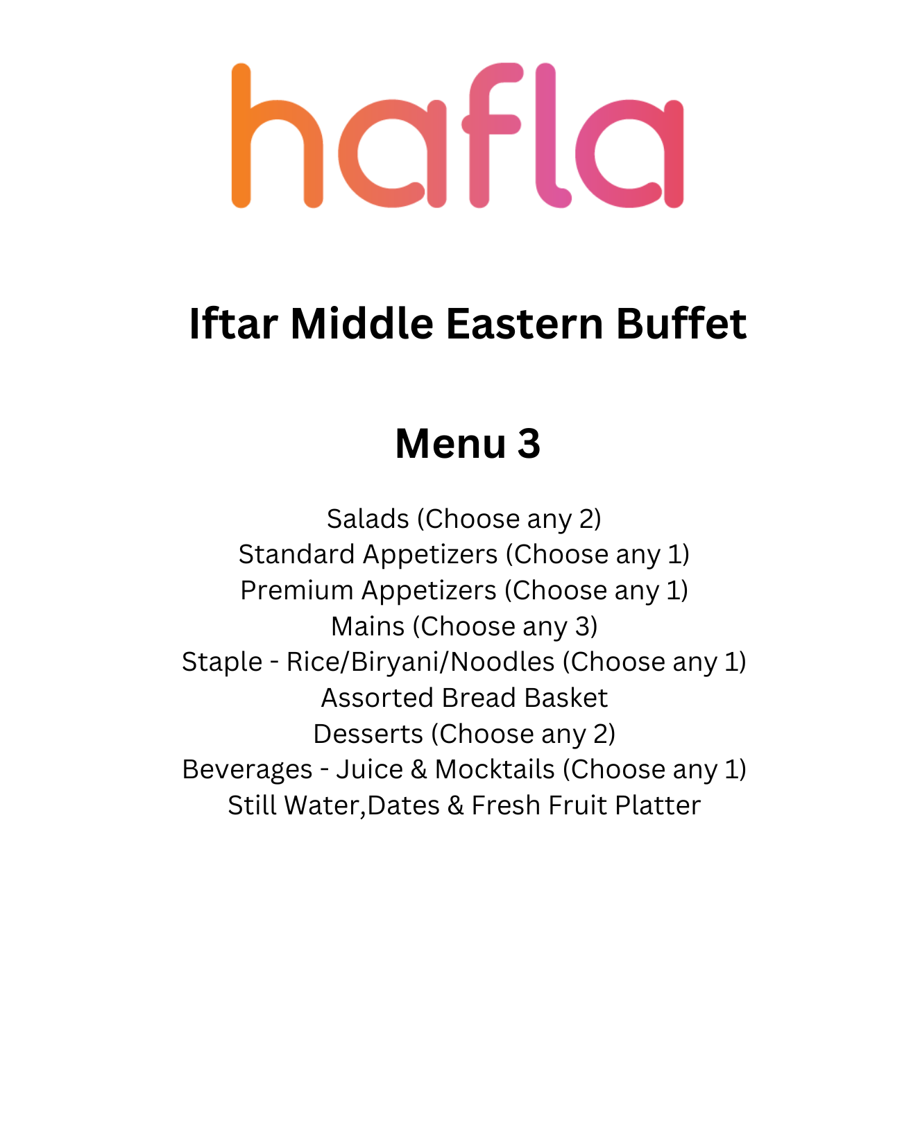 Iftar Middle Eastern Buffet