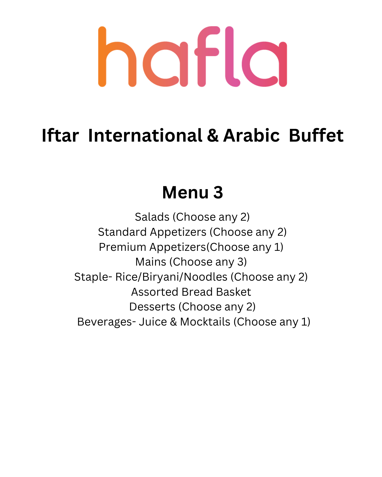 Iftar International and Arabic Buffet
