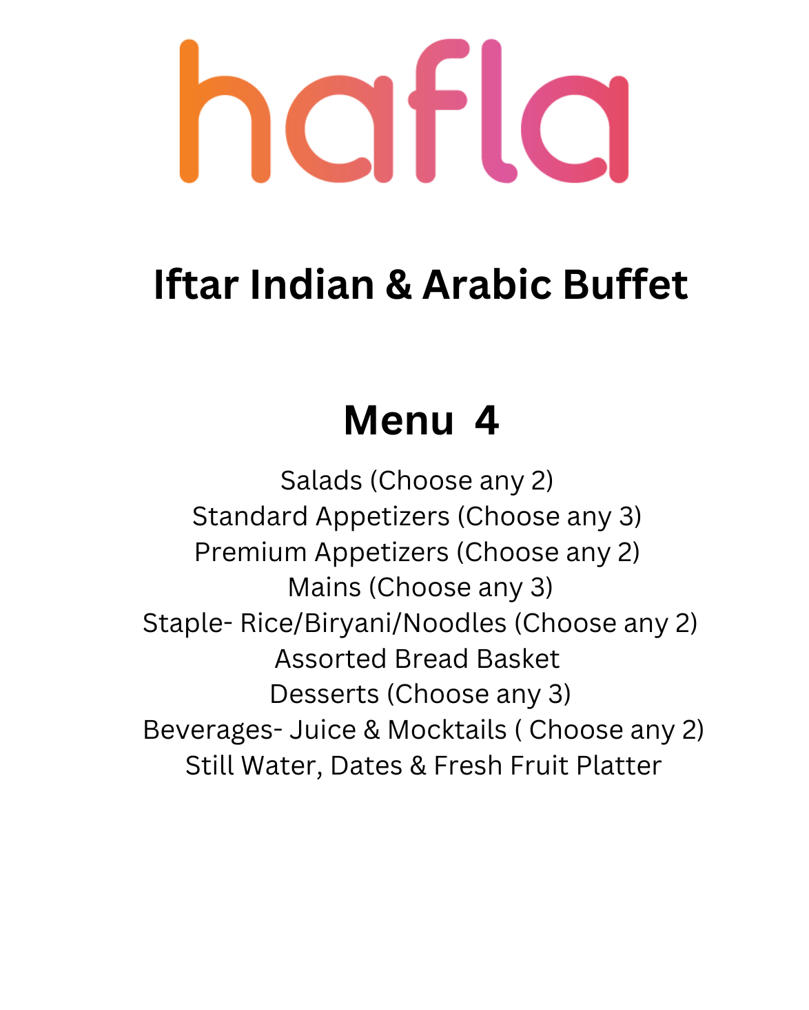 Iftar Indian and Arabic Buffet