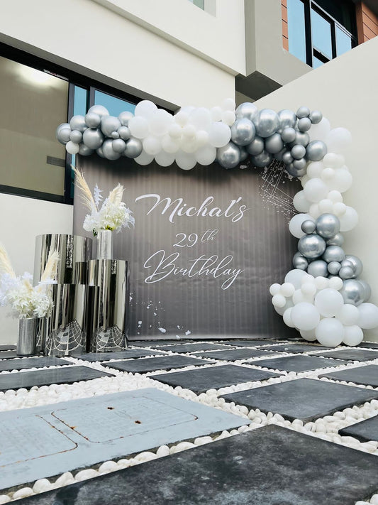 Michal Silver Birthday Decor