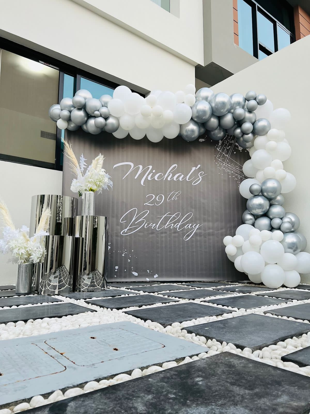 Michal Silver Birthday Decor