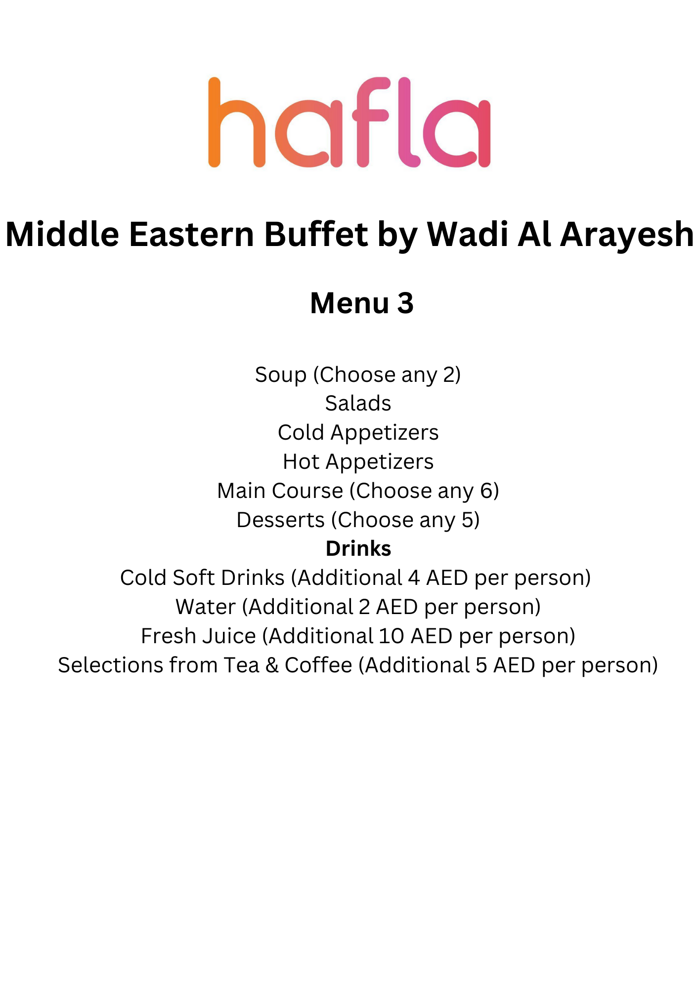 Middle Eastern Buffet by Wadi Al Arayesh