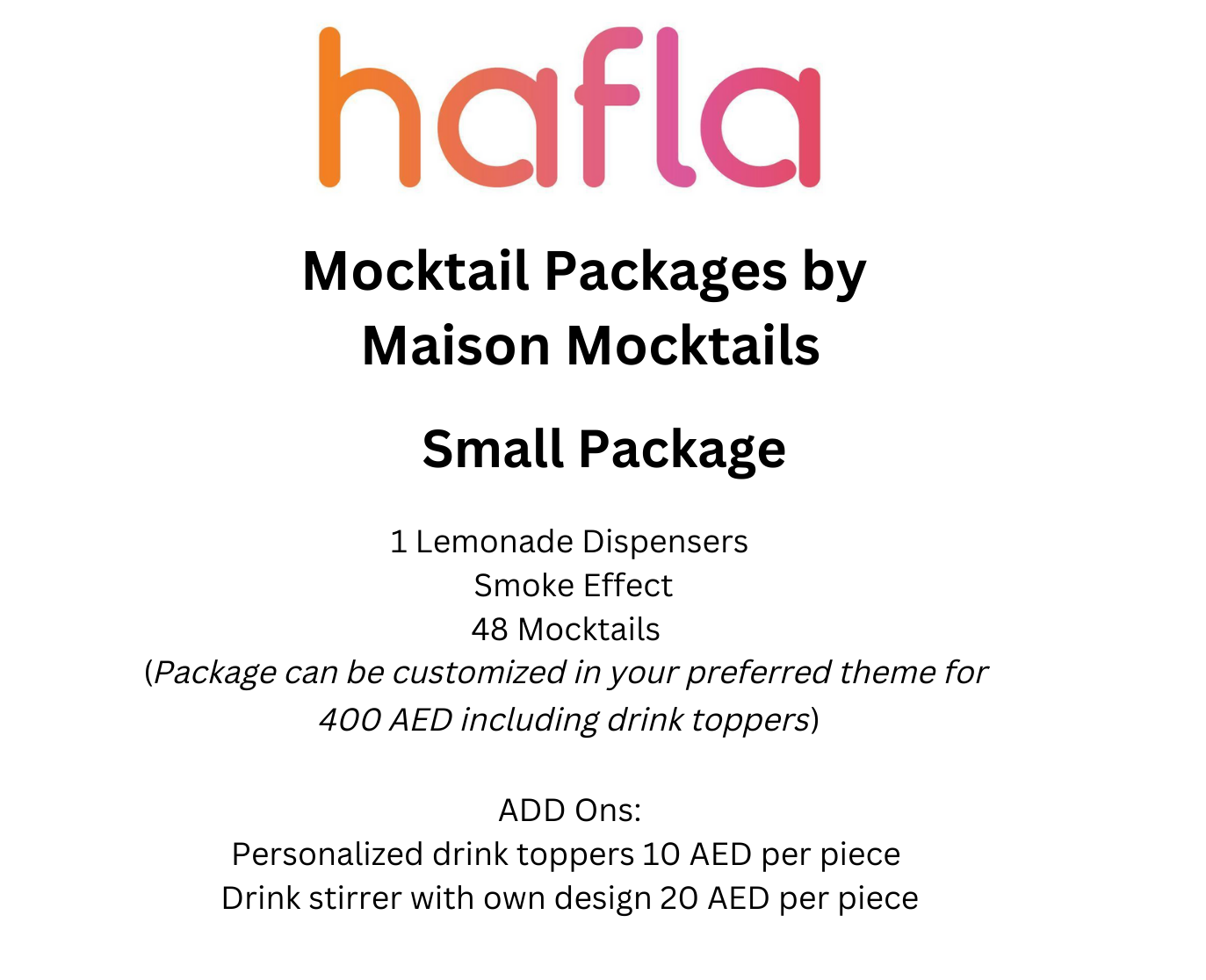Mocktail Packages by Maison Mocktails