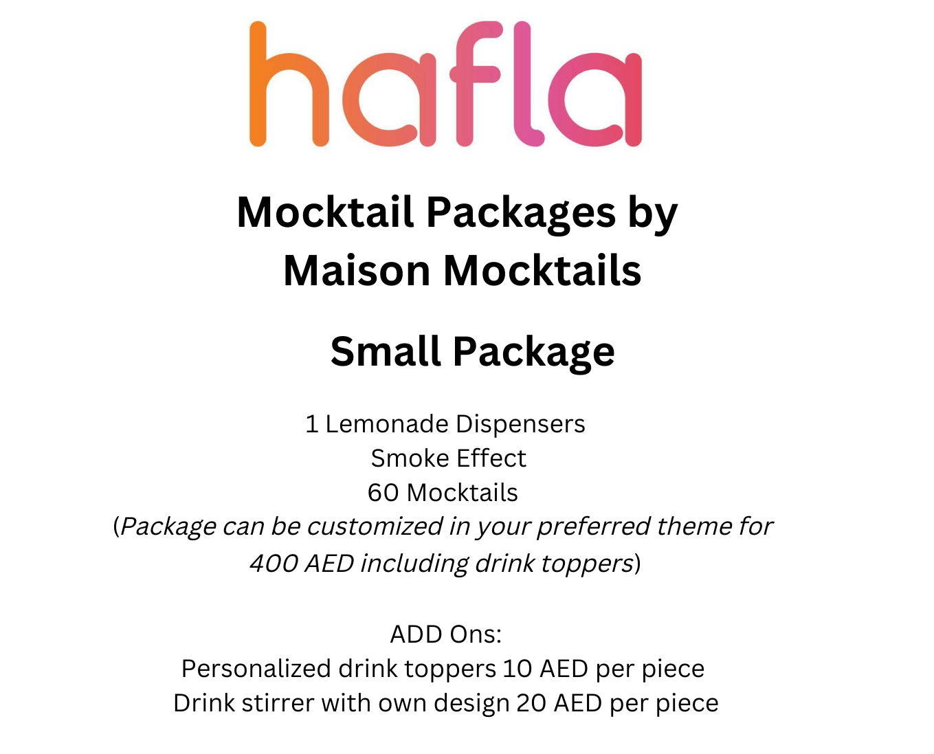 Mocktail Packages by Maison Mocktails