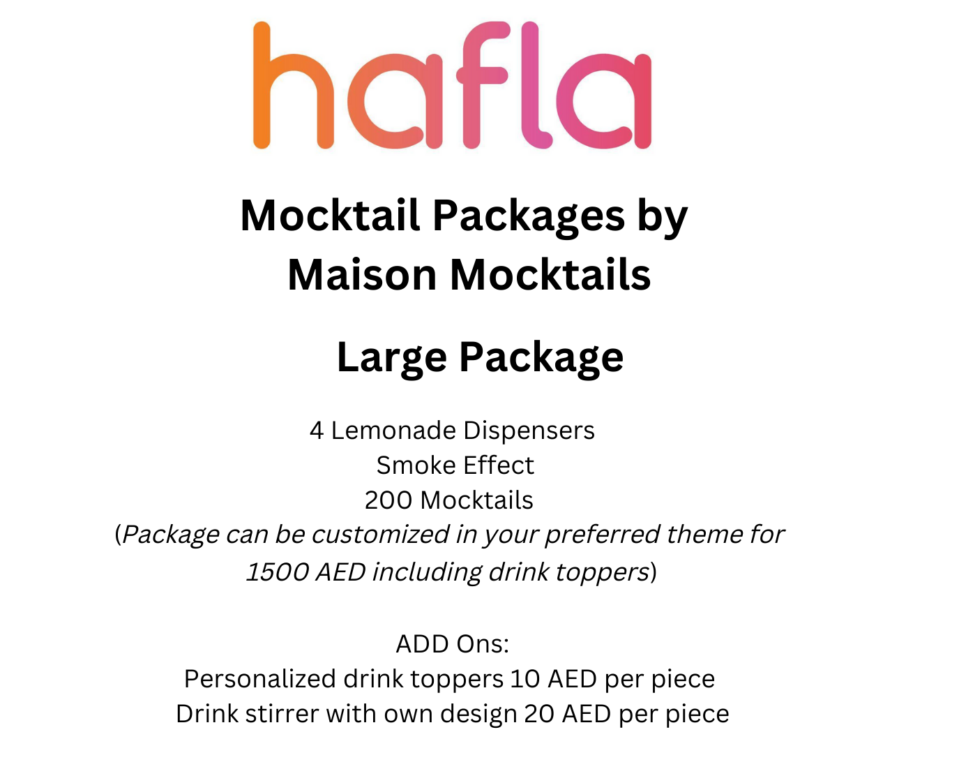 Mocktail Packages by Maison Mocktails