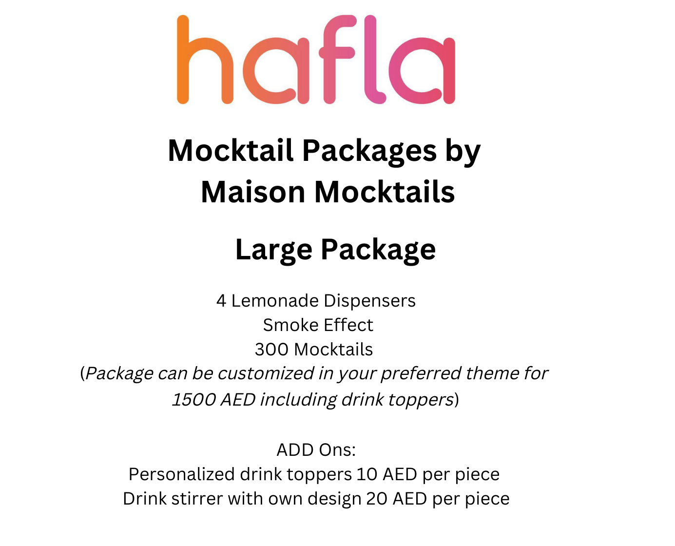 Mocktail Packages by Maison Mocktails