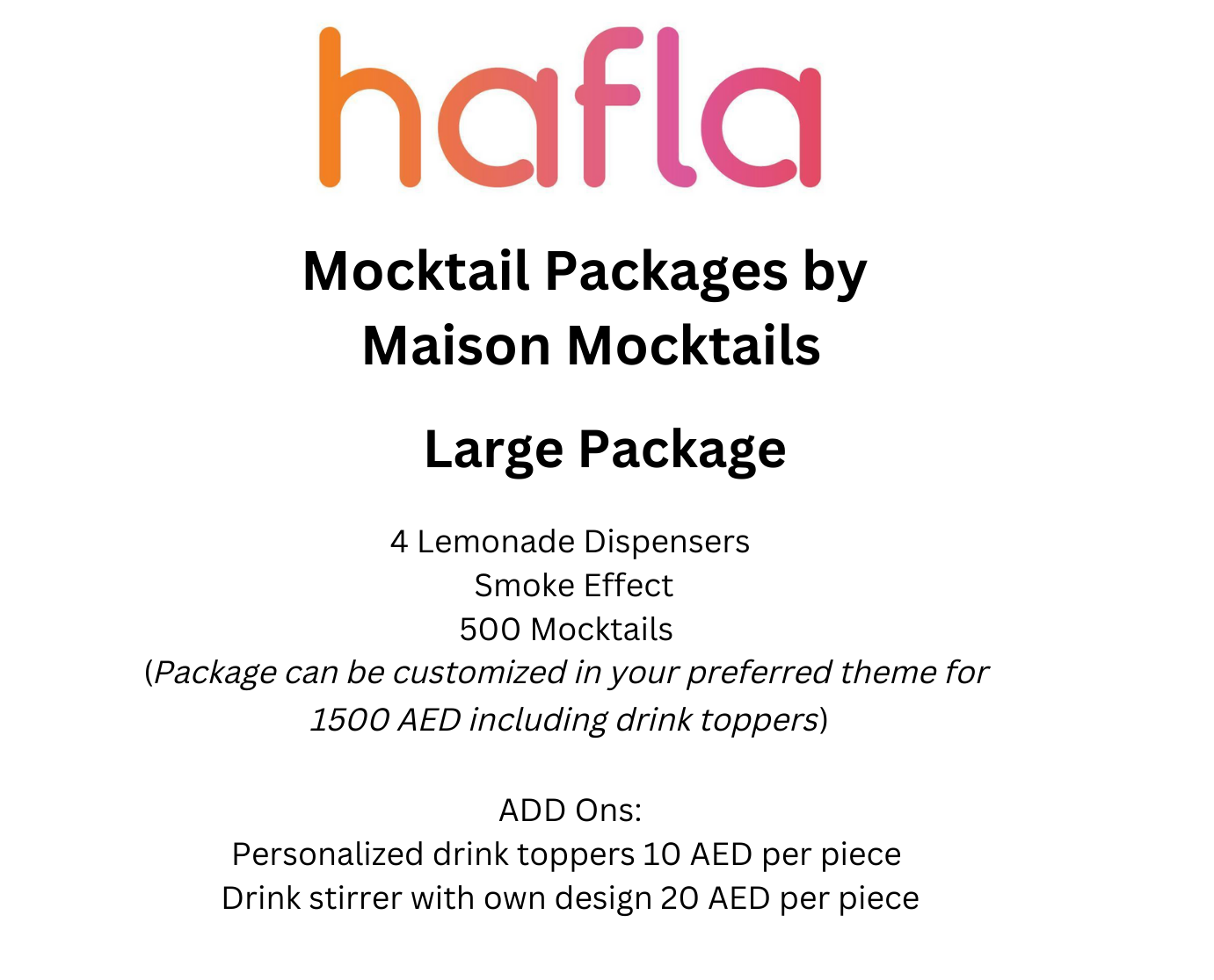 Mocktail Packages by Maison Mocktails