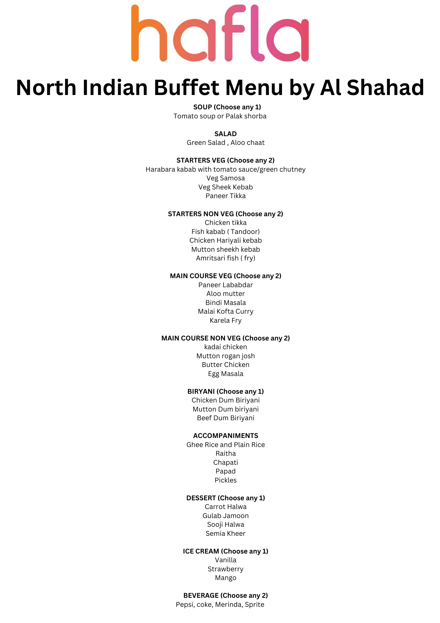 North Indian Buffet by Al Shahad