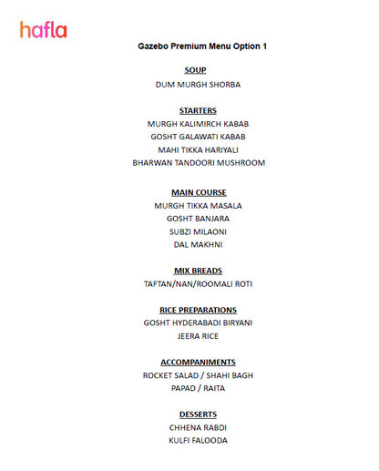 Premium Indian Buffet by Gazebo