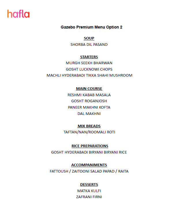 Premium Indian Buffet by Gazebo