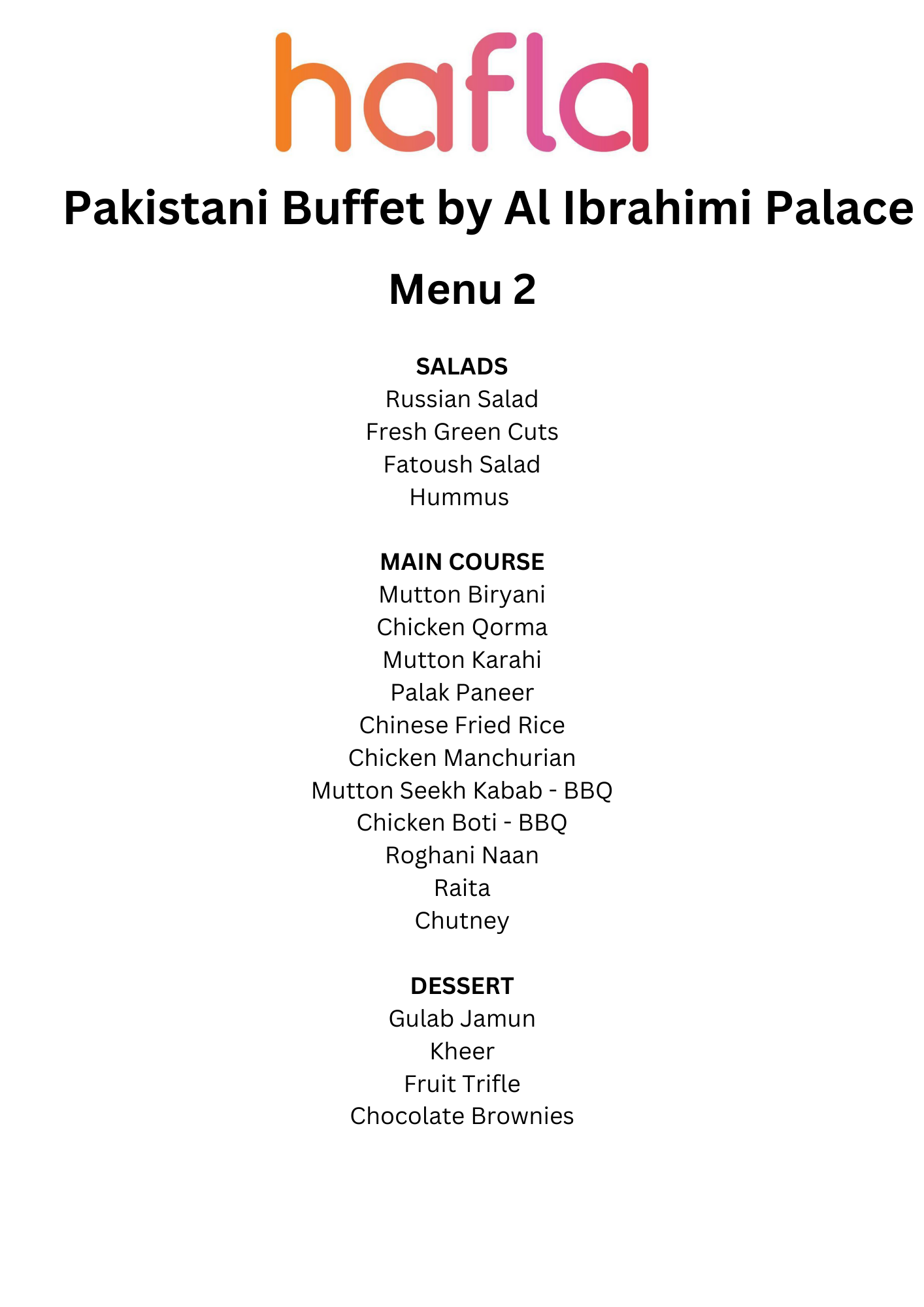 Pakistani Buffet by Al Ibrahimi Palace