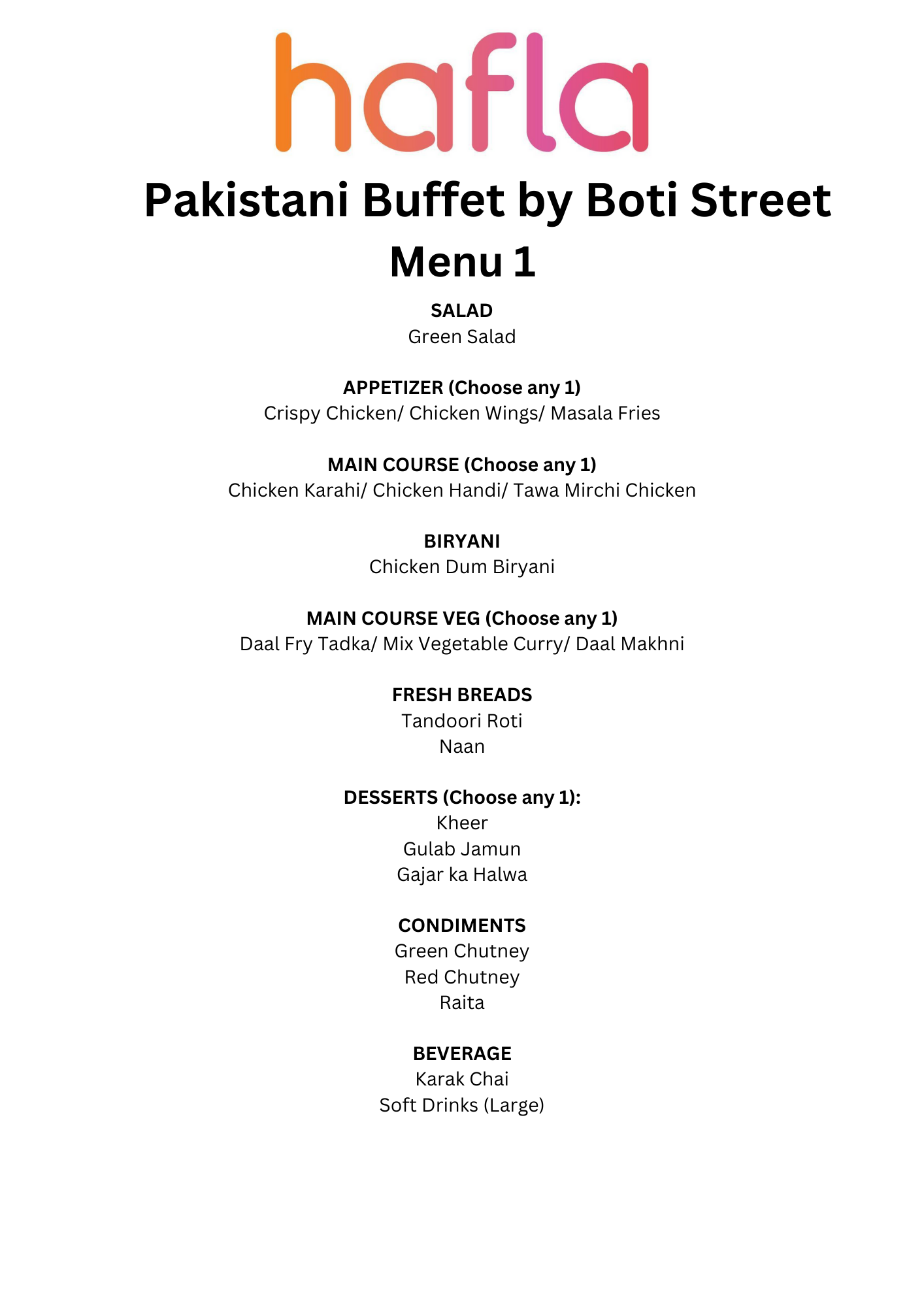 Pakistani Buffet by Boti Street