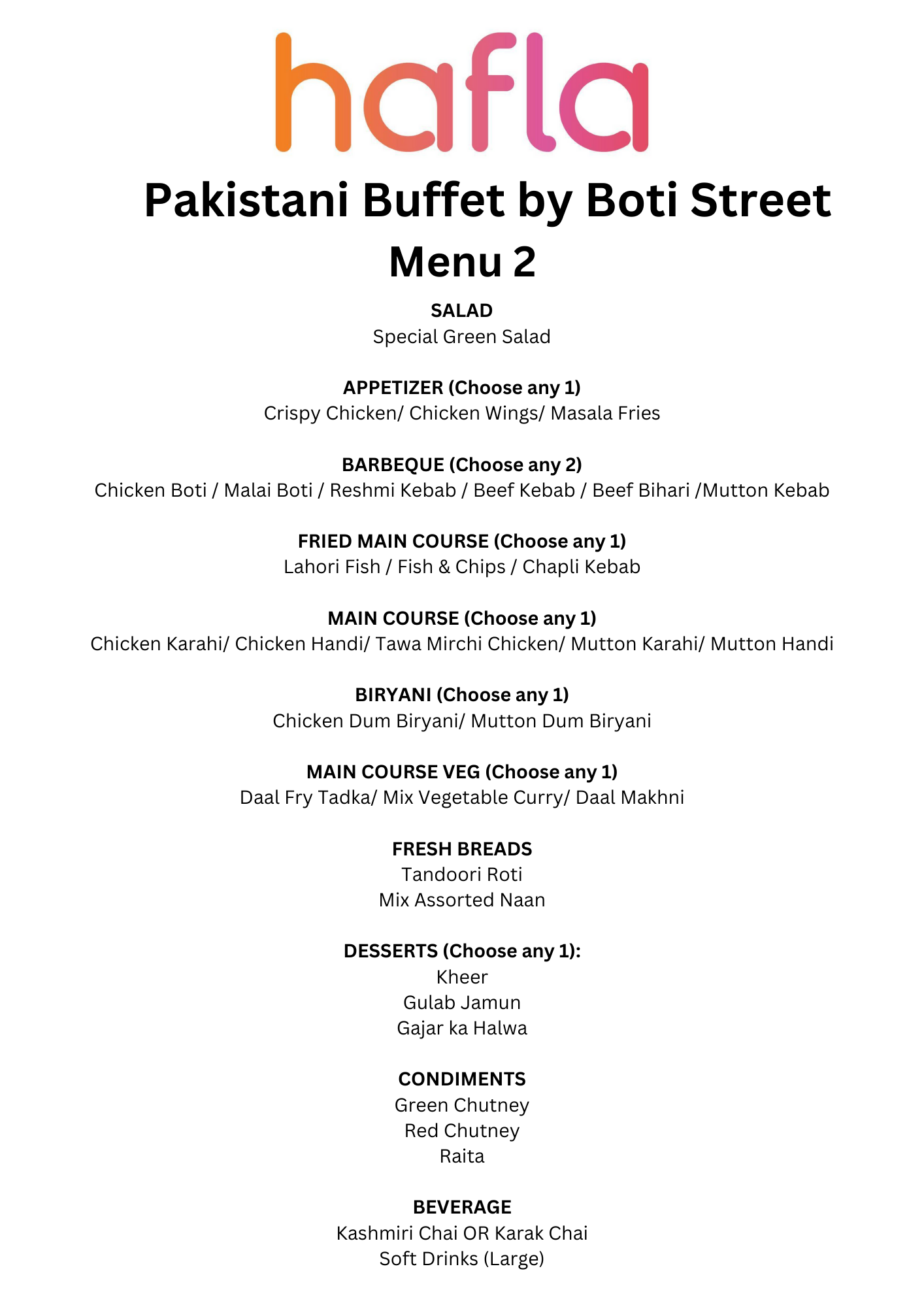 Pakistani Buffet by Boti Street