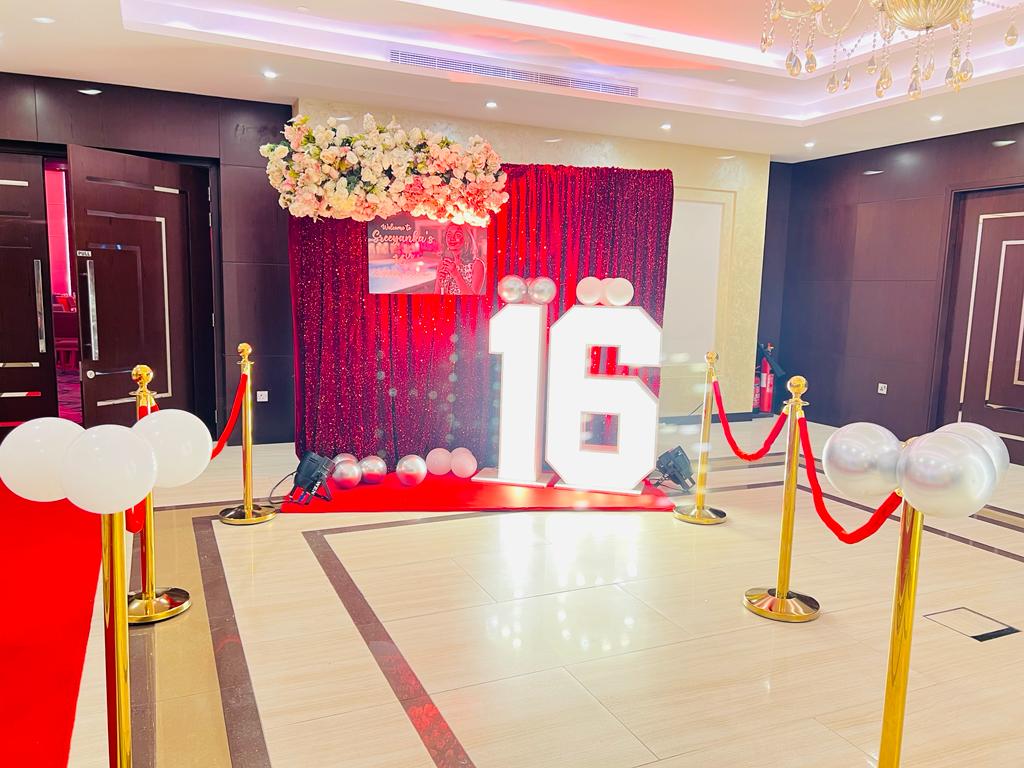Red 16th Birthday Decor