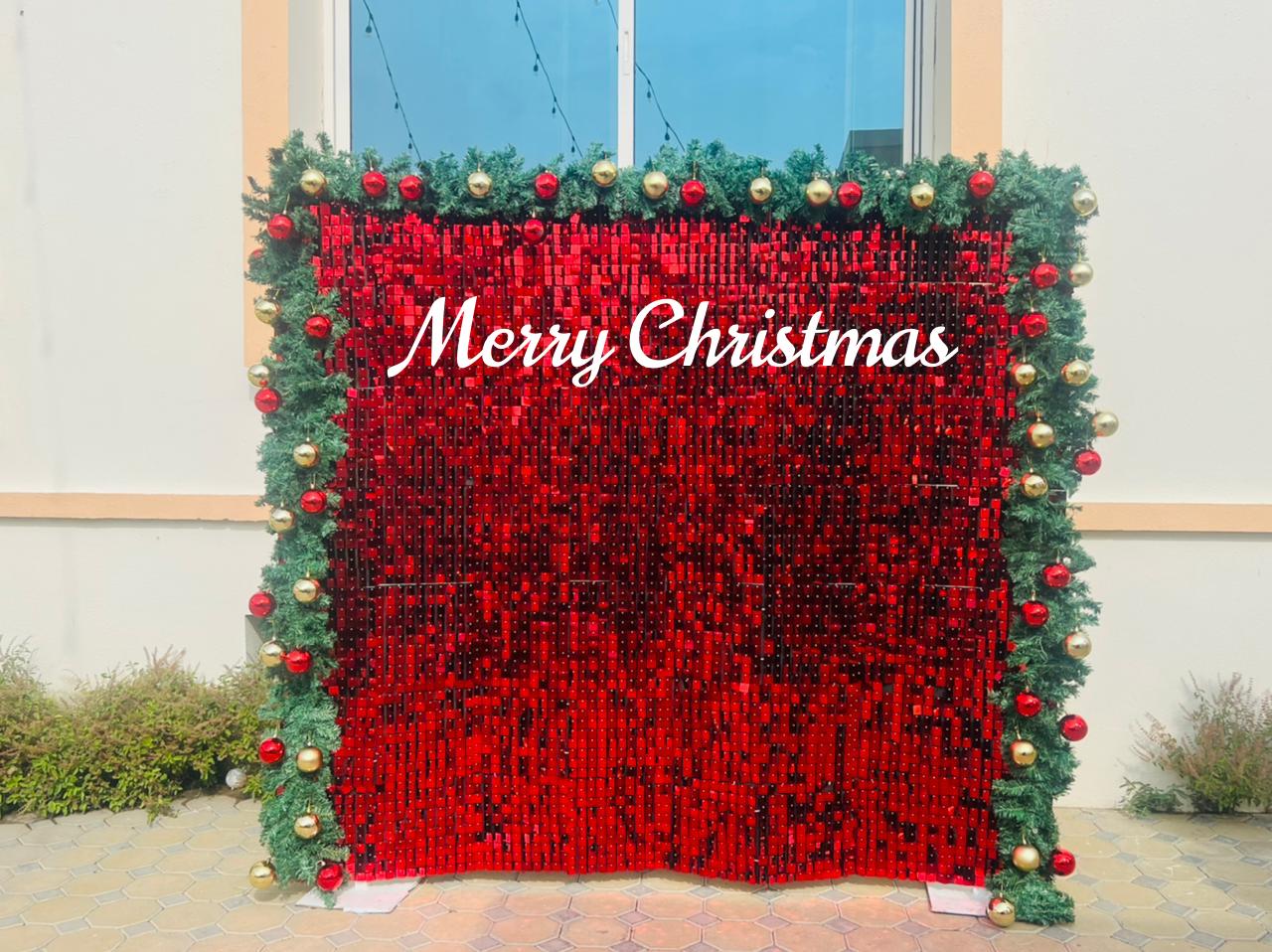 Red Shimmering Christmas Decor