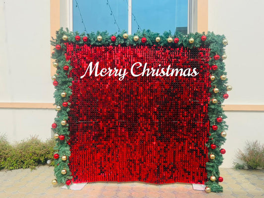 Red Shimmering Christmas Decor