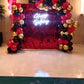 Red Shimmering Wall Birthday Decor