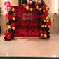 Red Shimmering Wall Birthday Decor