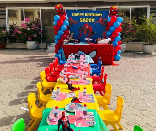 Saeed Spiderman Theme Birthday Decor