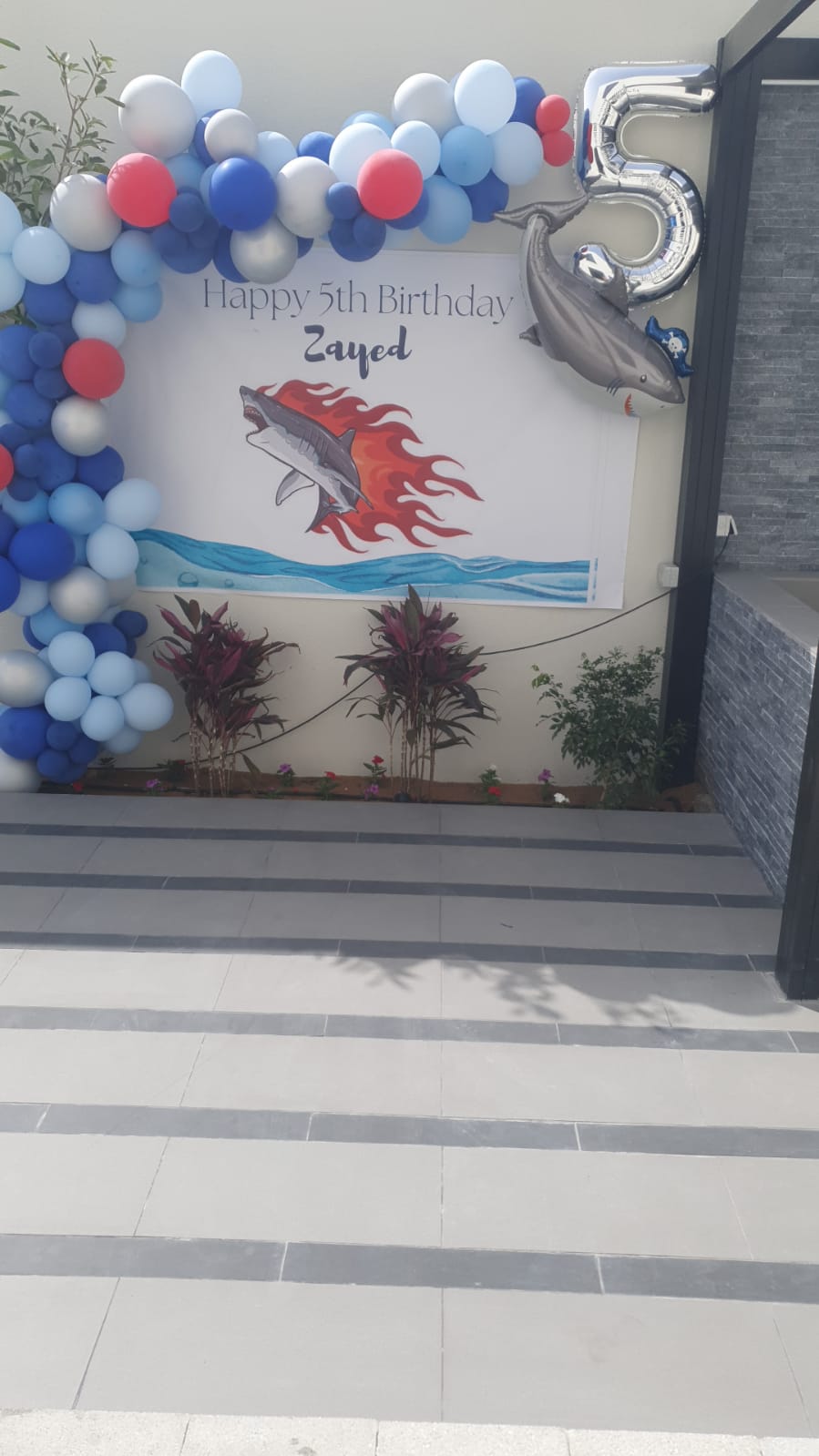 Shark Theme Banner Bday Decor