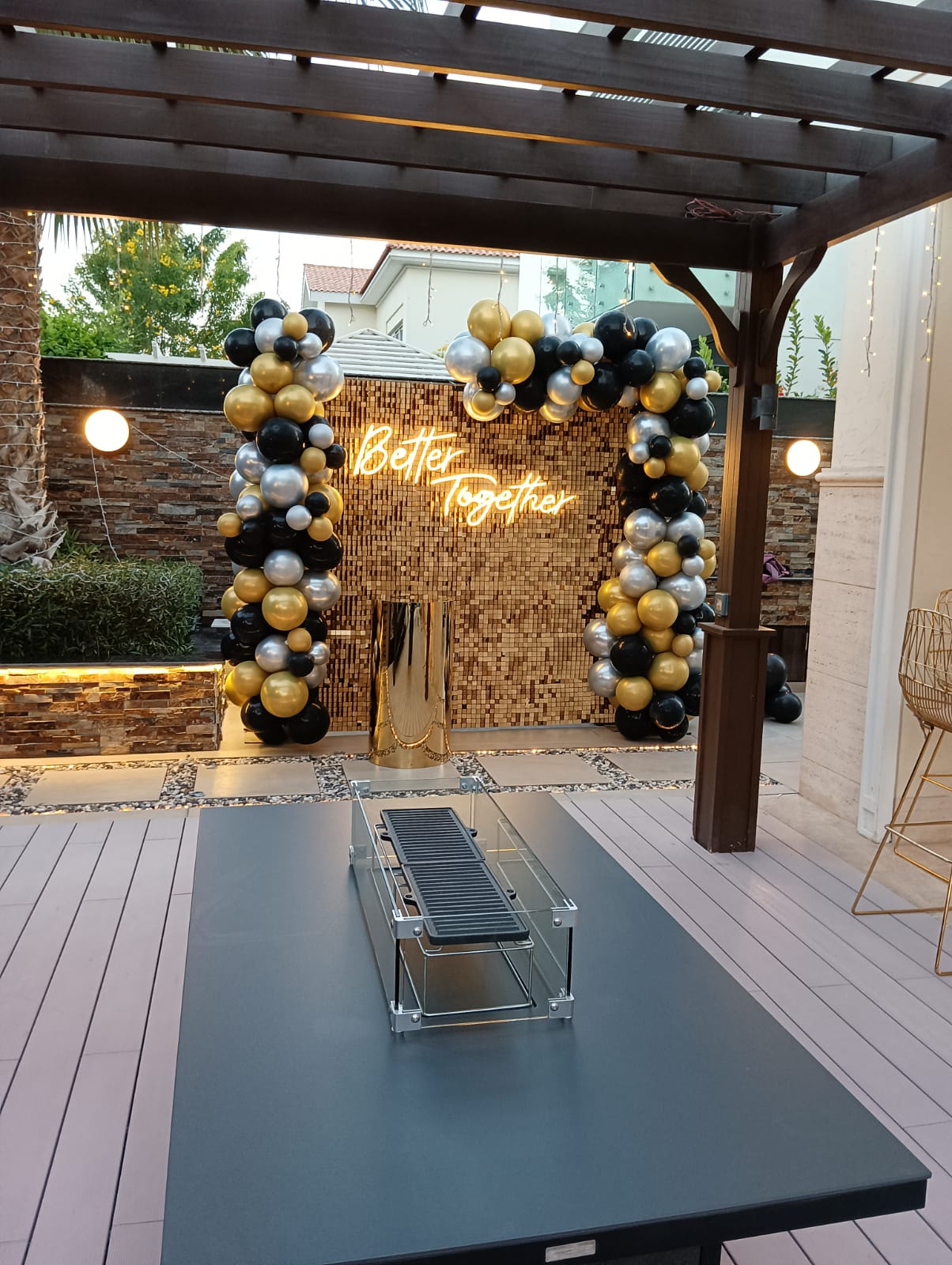 Shimmering Wall Anniversary Decor