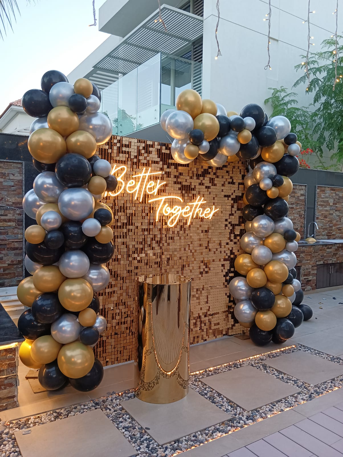 Shimmering Wall Anniversary Decor